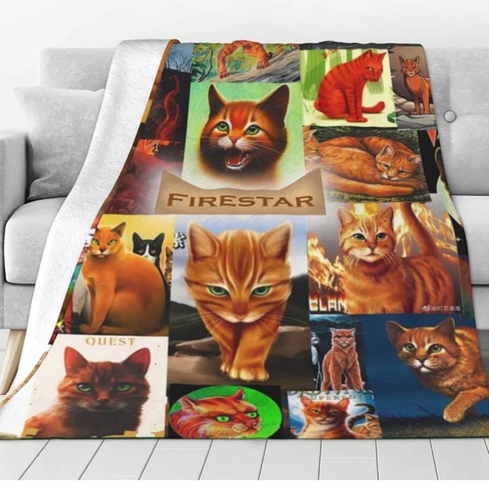 Firestar cat Throw Blanket for Cozy Comfort NWOT